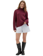 Mock Neck Knit - Burgundy