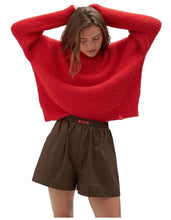 Fluffy Knit Jumper - Red