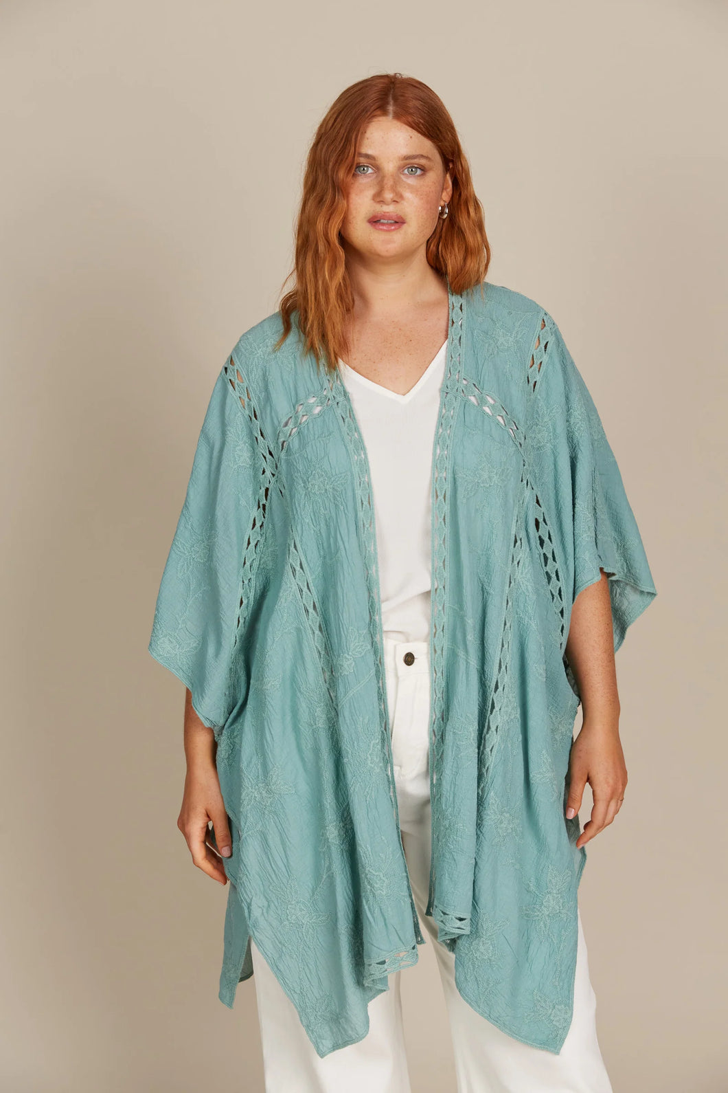 Fleur Cape ONE SIZE Seafoam