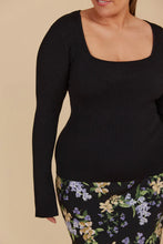 Juno Sqaure Neck Top - Onyx