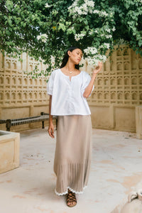 Nilsa Button Top - Lotus