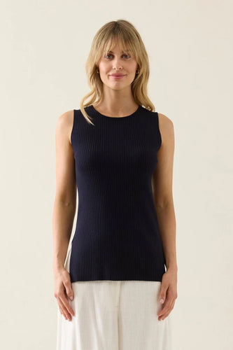 Adele Split Tank - Navy