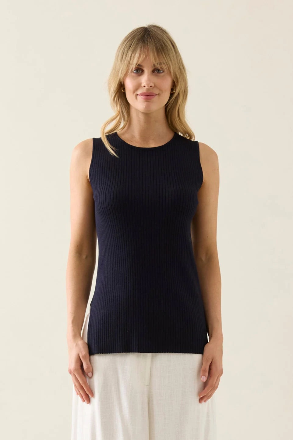 Adele Split Tank - Navy