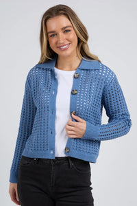 Clover Knit Cardi - Coronet Blue