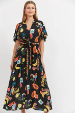 Cabana V Neck Maxi Dress - Brasil Black