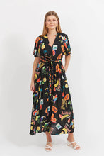 Cabana V Neck Maxi Dress - Brasil Black