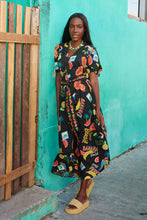 Cabana V Neck Maxi Dress - Brasil Black