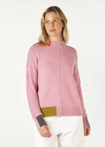 Colour Block Trim Jumper - Parfait