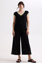 Stripe Trim Top - Black