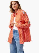 Mykonos Embroidered Stripe Shirt - Pink