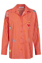 Mykonos Embroidered Stripe Shirt - Pink
