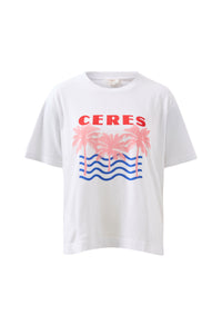Stevie Slouchy Tee Retro Palms