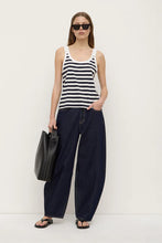 Adria stripe jersey tank - antique white/navy