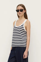 Adria stripe jersey tank - antique white/navy