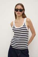 Adria stripe jersey tank - antique white/navy