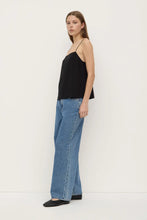 Aime silk tank - black