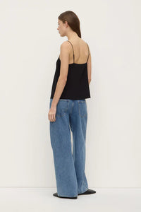 Aime silk tank - black