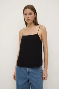 Aime silk tank - black