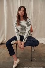 Amelie Top Ivory with Navy Stripe