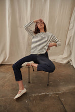 Amelie Top Ivory with Navy Stripe