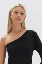 Asymetric Organic Jersey Long Sleeve Top Black