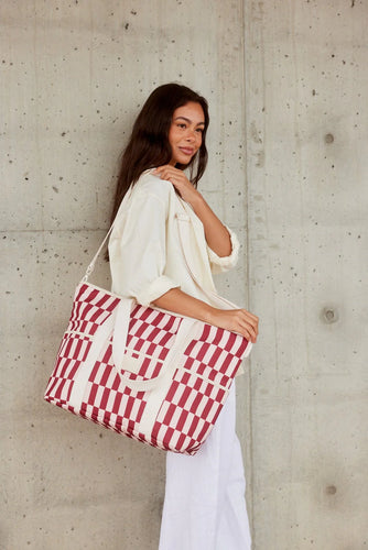 cooler base - burgundy/peony