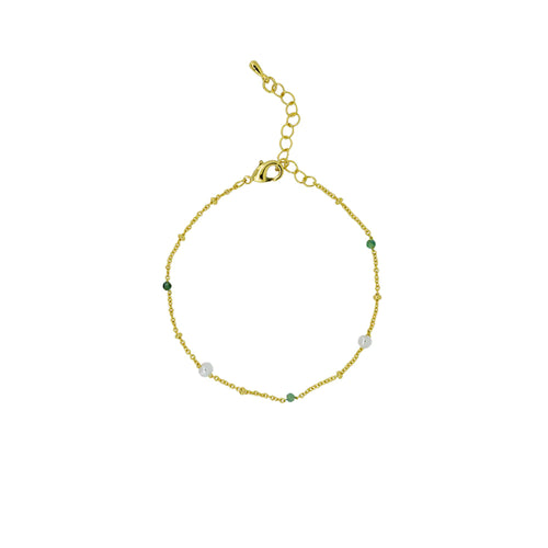 Rosa Bracelet - Gold Emerald