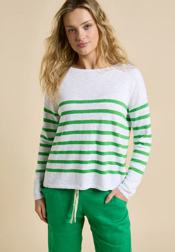 Bobbie Top - Green Stripe
