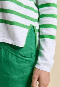 Bobbie Top - Green Stripe