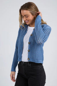 Clover Knit Cardi - Coronet Blue