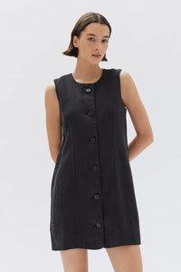 Coralie Linen Mini Dress Black