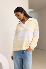 Shelby Slouchy Rugby Top - Butter/White