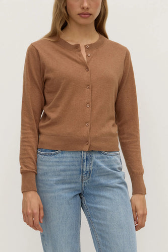 Semra Cotton Cashmere Cardigan - Fawn