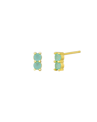Devon Studs Earrings - Green