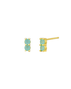 Devon Studs Earrings - Green