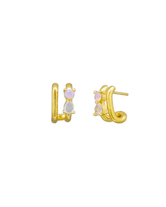 Eshna Sleeper Earrings - Pink