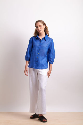 Pin Tuck Shirt - Marina