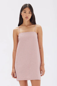 Emile Seersucker Mini Shift Dress - Pomello Check