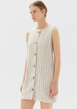 Coralie Linen Mini Dress - Oat Stripe