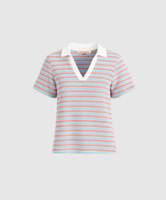 Terry Polo Blue/Red Stripe