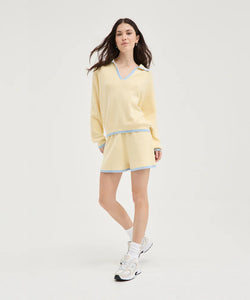 Contrast Knit Short - Butter/Blue