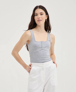 Tank Top with Hook and Eye - Grey