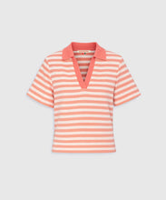 Terry Polo  - Coral/White Stripe