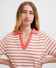 Terry Polo  - Coral/White Stripe