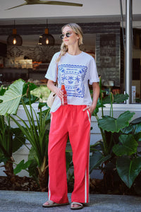 Relaxed Drawstring Pant - Heritage Red