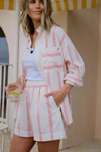 Peta Oversized Shirt - Variegated Red Stripe