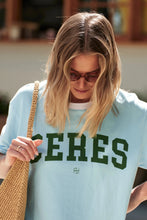 Stevie Slouchy Tee - Fresh Blue Basil Varsity