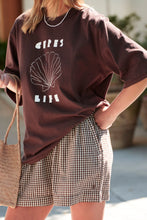 Luna Oversized Tee - Brunette/Milk Shell