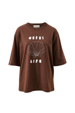 Luna Oversized Tee - Brunette/Milk Shell