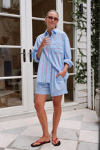 Mila Short - Fresh Blue / Red Mini Stripe